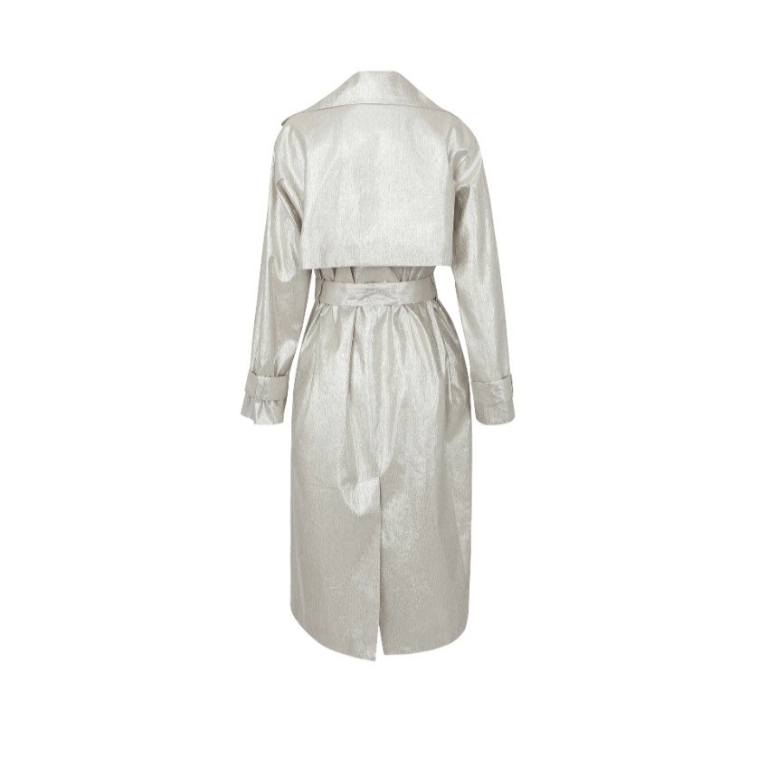 Gabardine metálica com cinto 1