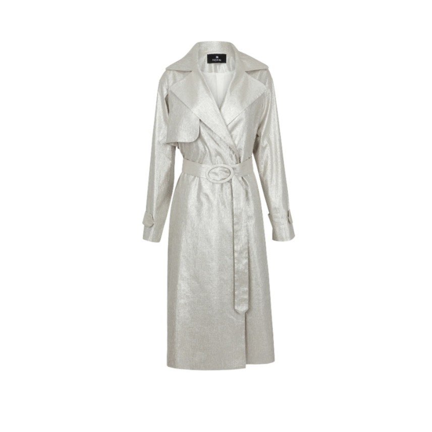 Gabardine metálica com cinto 2