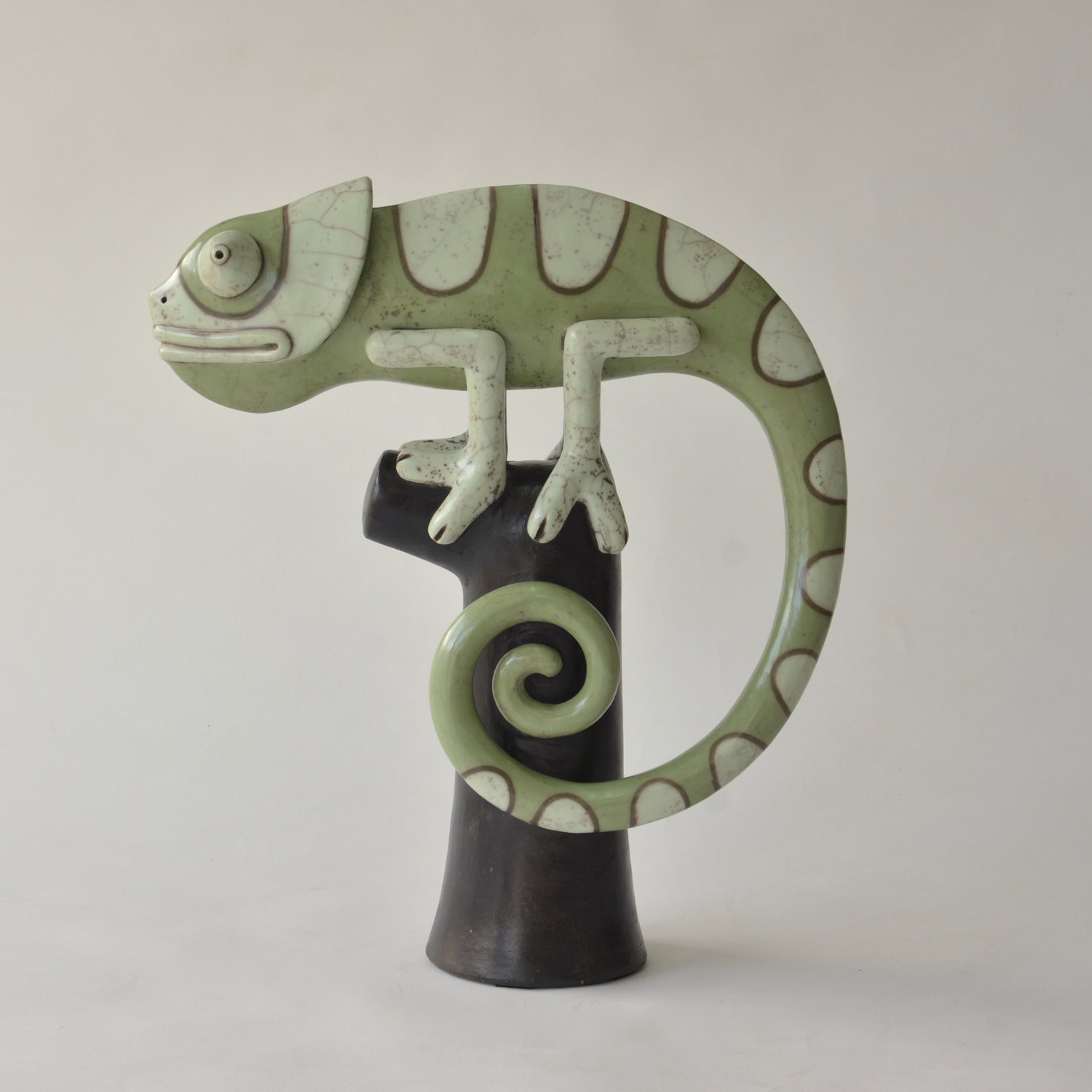 Camaleão em Cerâmica Raku 13
