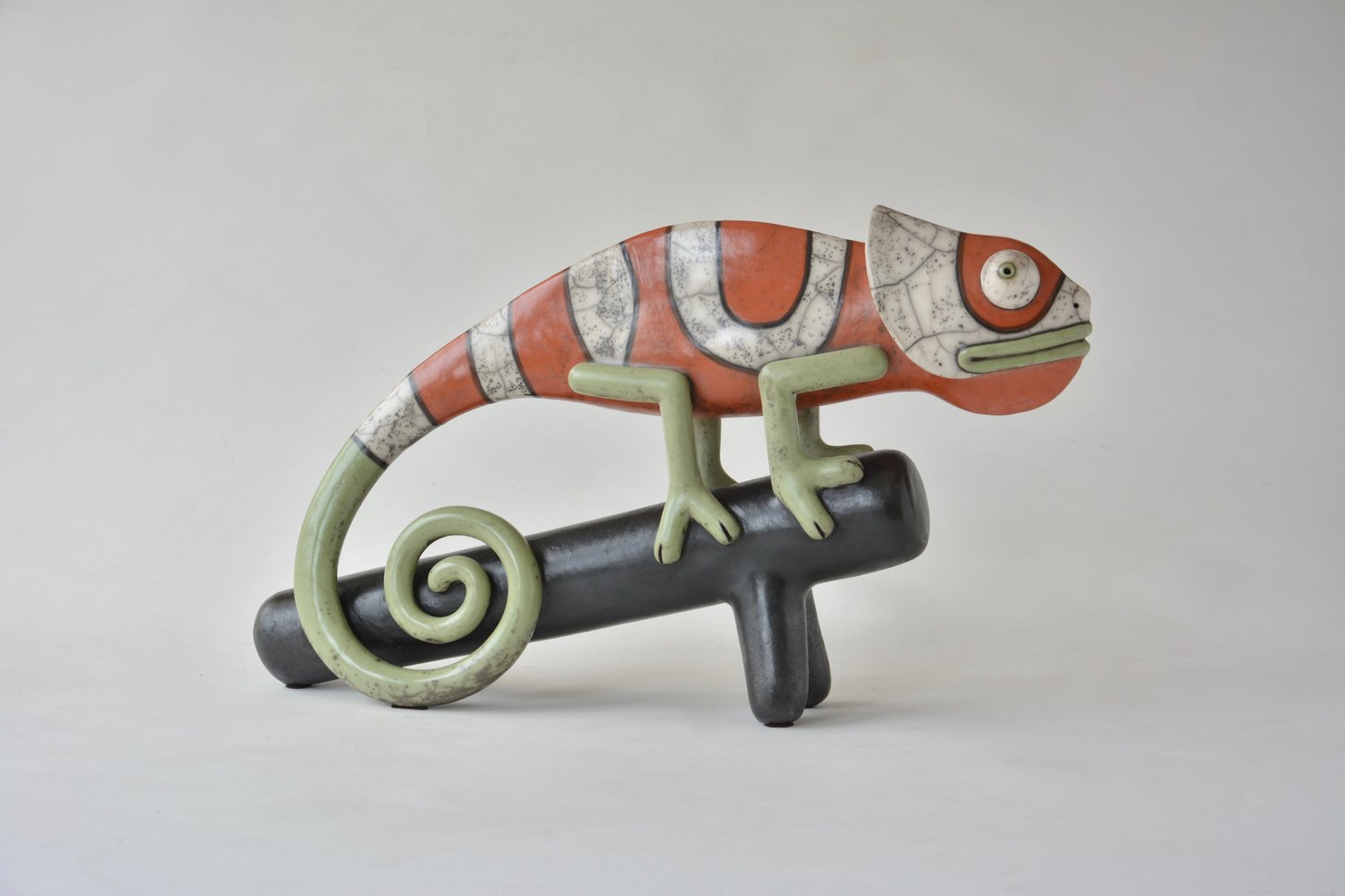 Camaleão em Cerâmica Raku 15