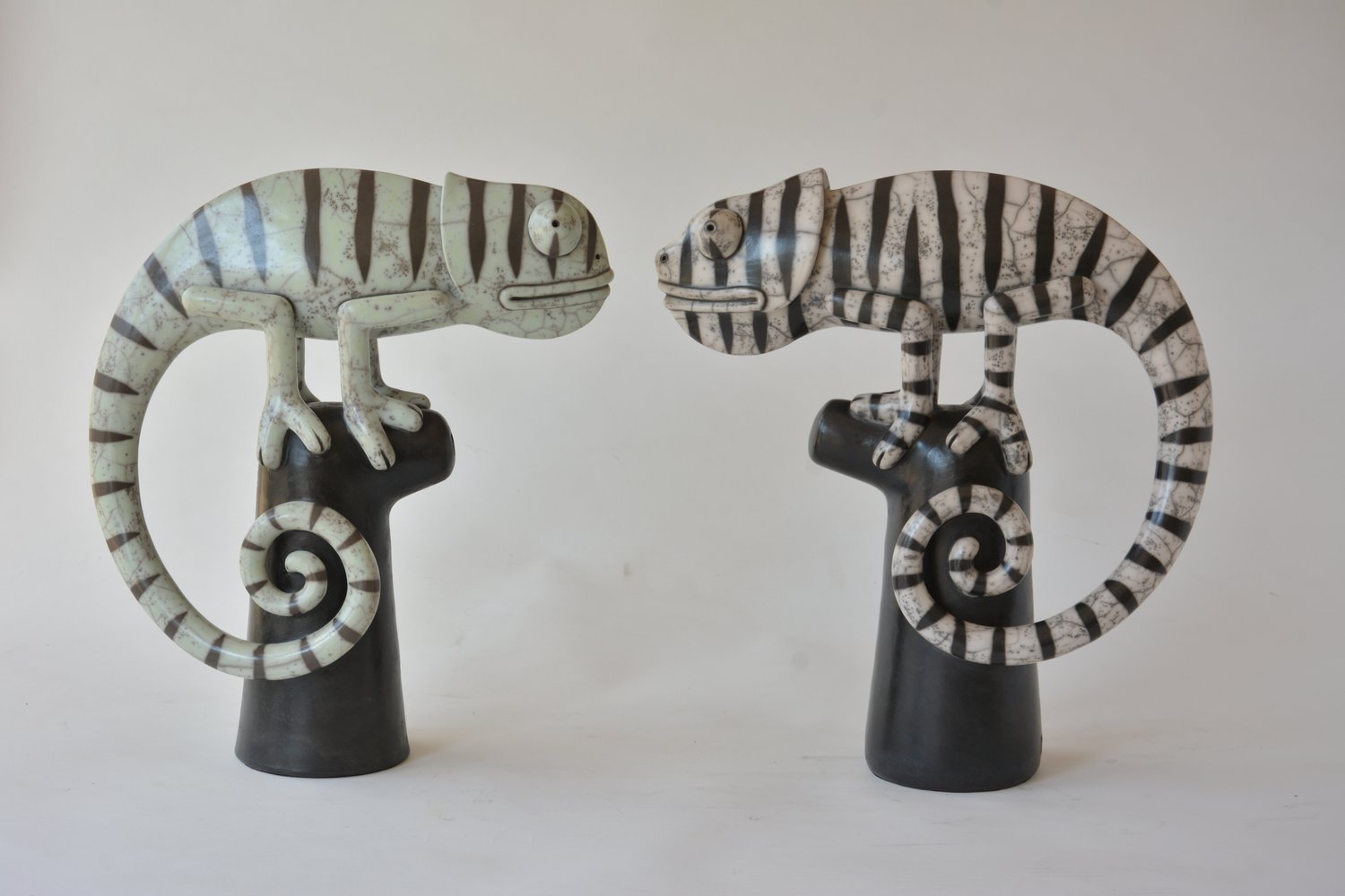 Camaleão em Cerâmica Raku 18