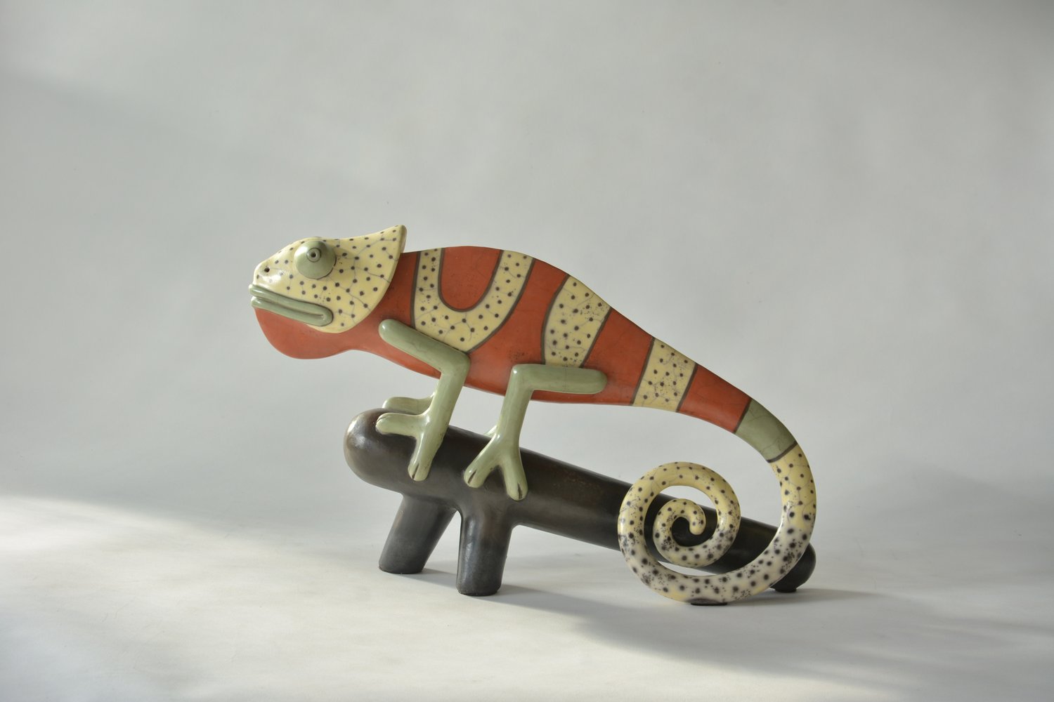 Camaleão em Cerâmica Raku 19