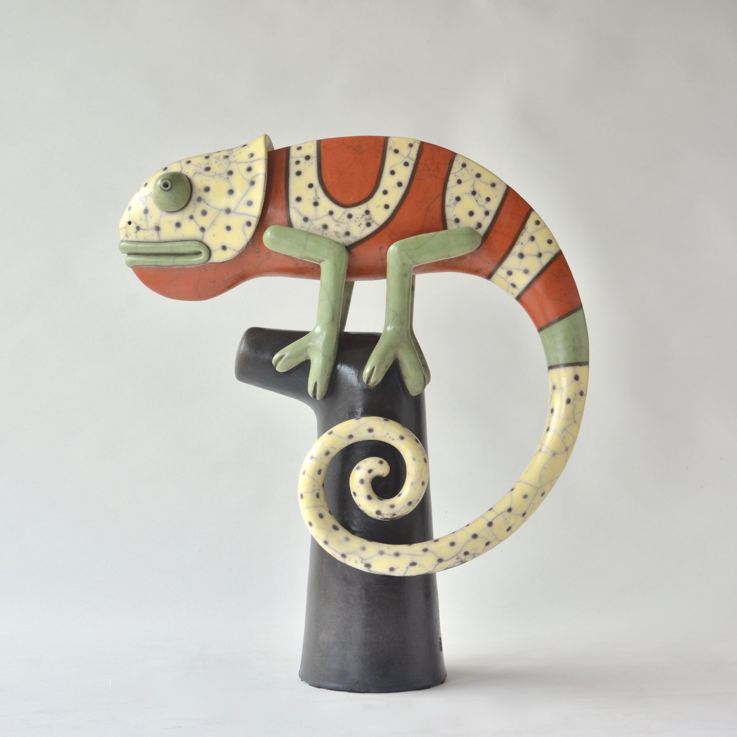 Camaleão em Cerâmica Raku 4