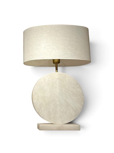 Round White Table Lamp