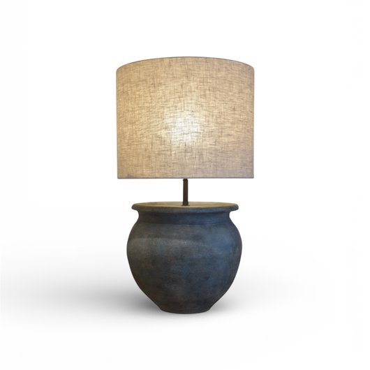 Rustic Blue Terracotta Lamp