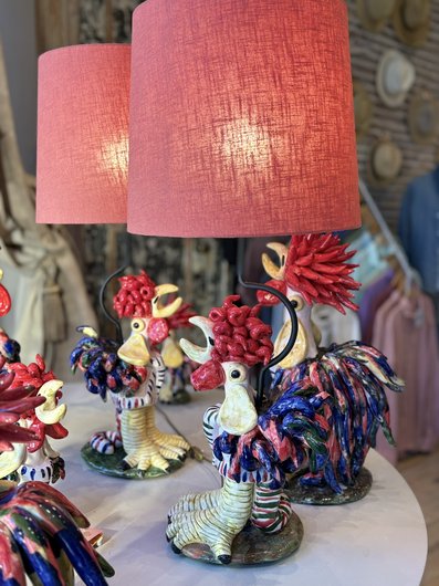 Lampe coq géant frisé