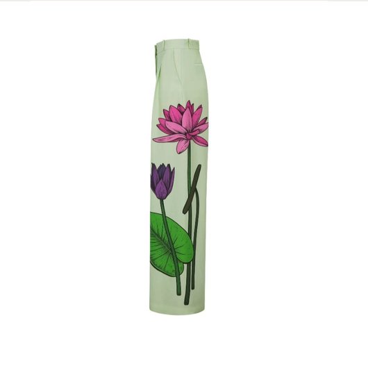 Pantalon large à motif floral