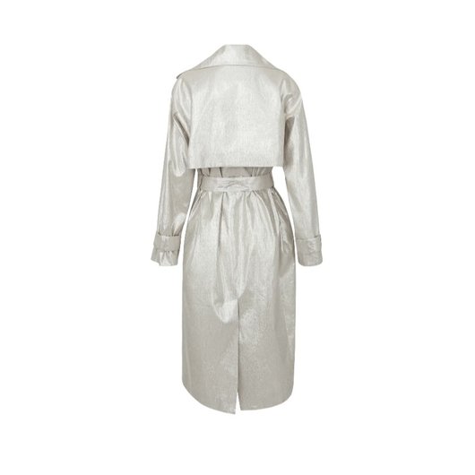 Metallic Trench Coat with Belt