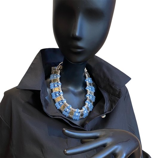 Silver, Gold and Gemstone Necklace